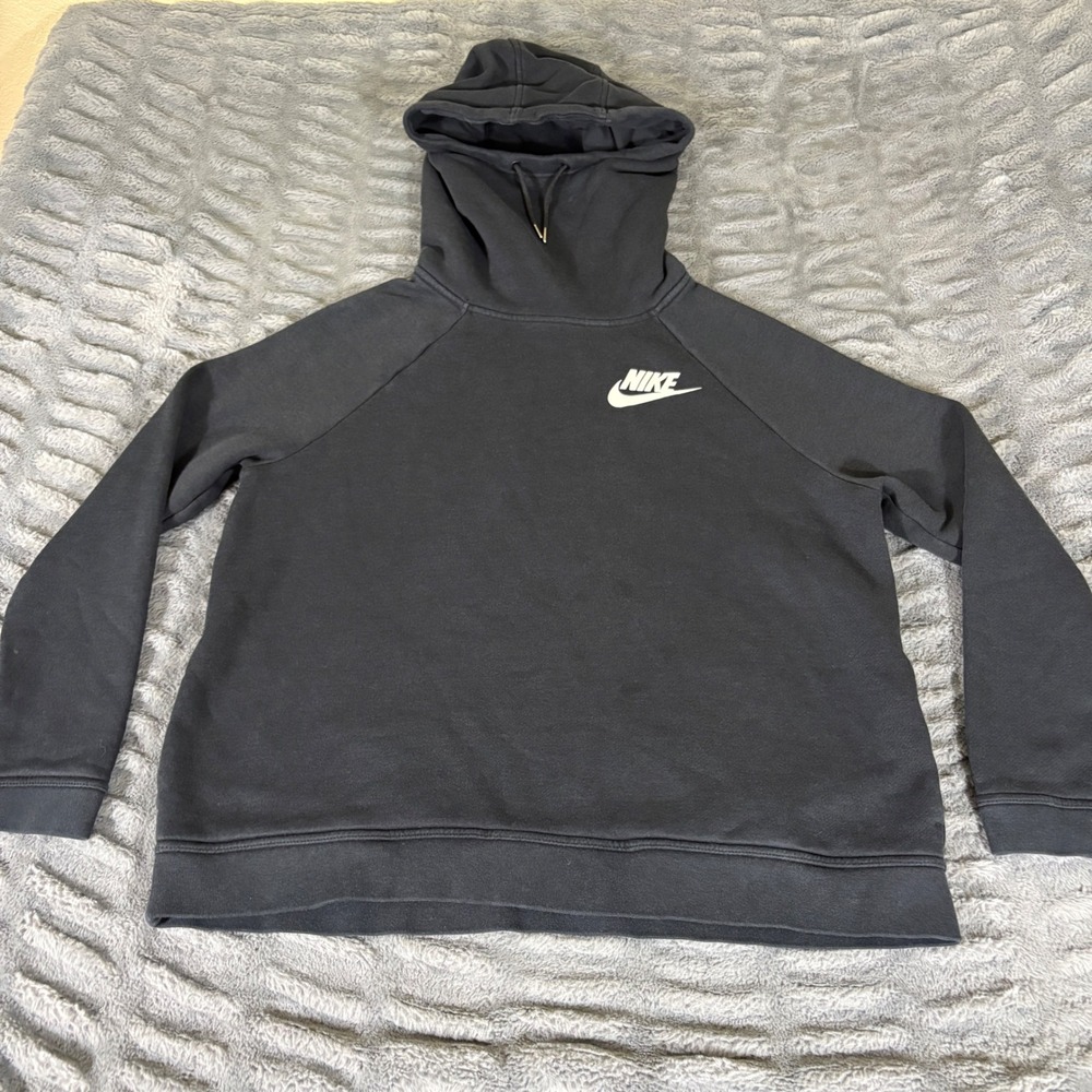 Nike Sportswear Advance 15 Hoodie Black Funnel Neck Pullover 828601-010 Large